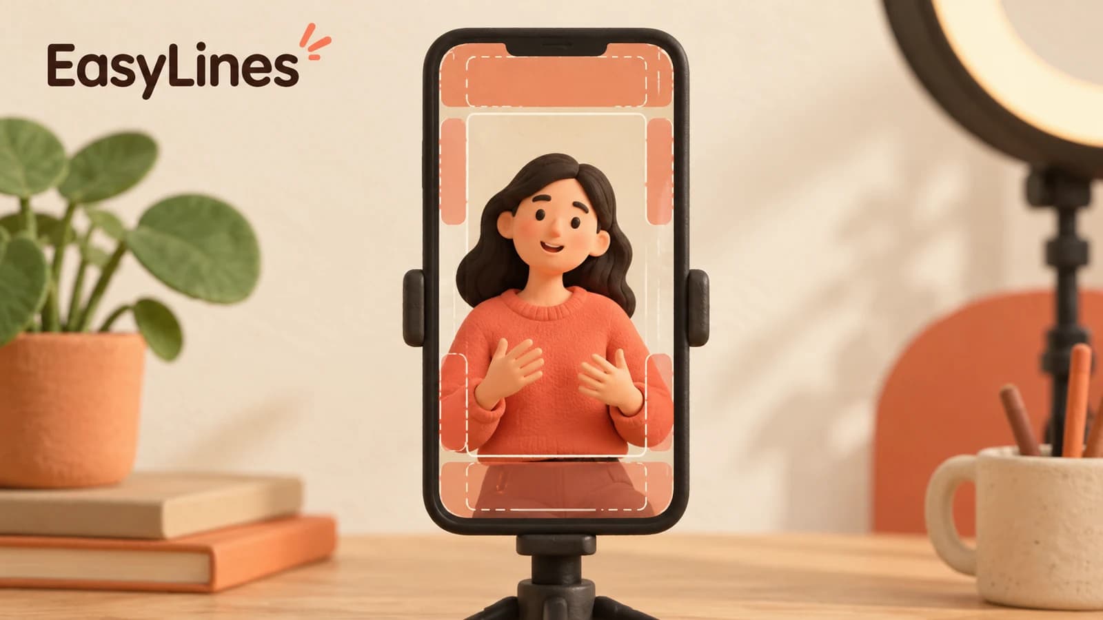 An illustrated speaker centered in a portrait phone frame with reserved edge space